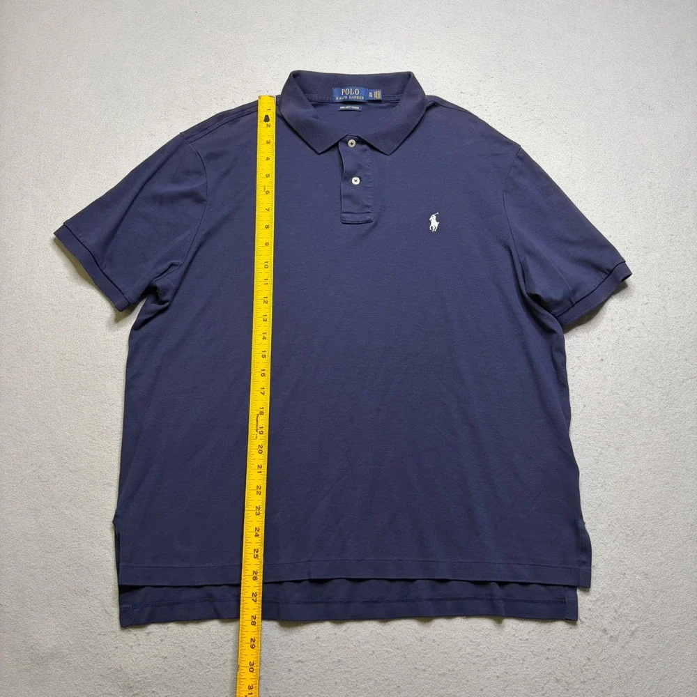 Polo Ralph Lauren Polo Shirt Mens XL Navy Blue Pima Soft Touch Short Sleeve Pony